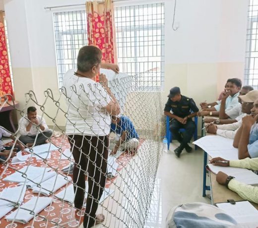 Counting booth secured with mesh wires and CCTV cameras