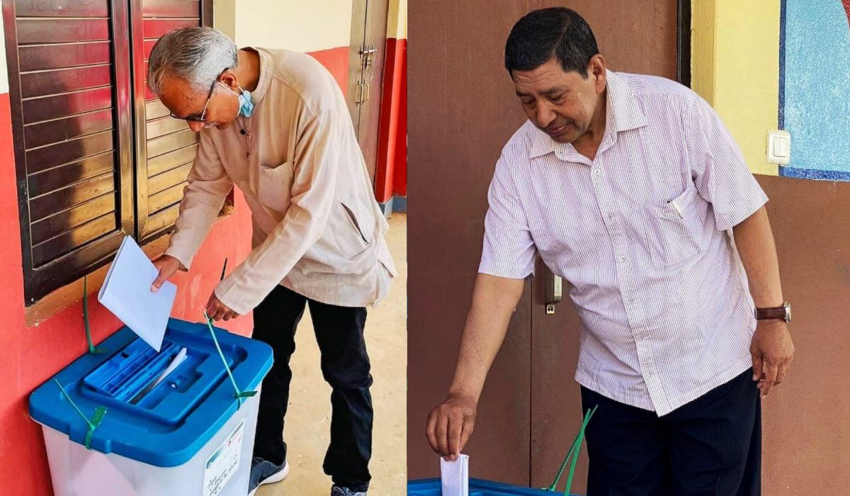 Bhattarai and Shrestha vote