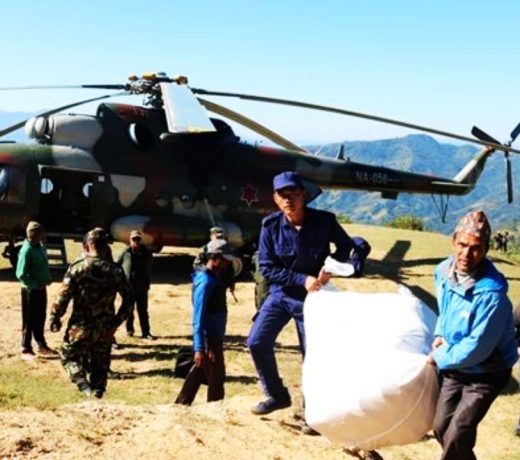 Gorkha airlifting ballot boxes from northern bel